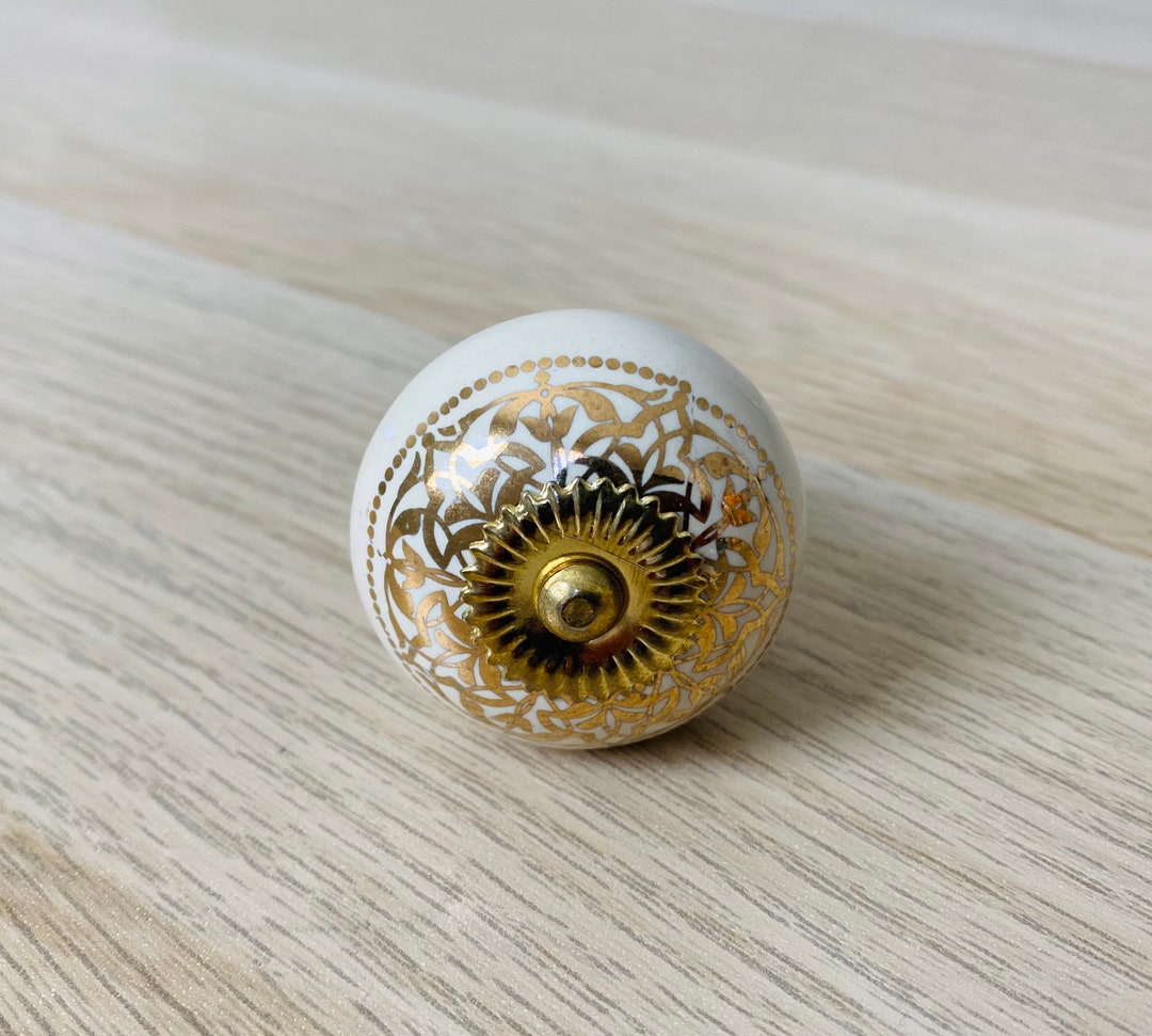 Gold & Cream Knobs Etsy