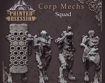 Corp Mech Robot Squad 3D impreso mesa RPG Minis