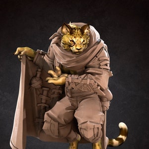 Smuggler Tabaxi Cheat 3D Printed Tabletop RPG Mini UNPAINTED