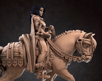 Horseback Knight Victoria 3D Printed Tabletop RPG Mini