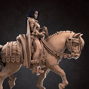 Horseback Knight Victoria 3D Printed Tabletop RPG Mini image 1