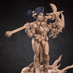 Gaby the Goblin Queen 3D Printed Tabletop RPG Mini UNPAINTED