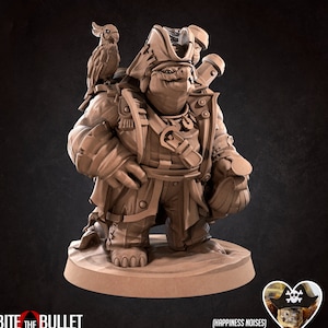 Tortle Pirate 3D Printed Tabletop RPG Mini UNPAINTED