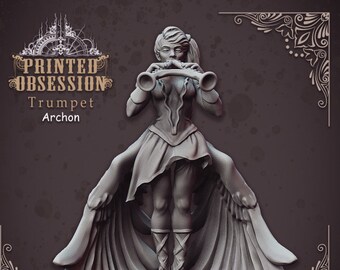 Angelic Bard 3D Printed Tabletop RPG Mini UNPAINTED