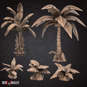 Jungle Plant Bundle 3D Printed Tabletop RPG Scenery