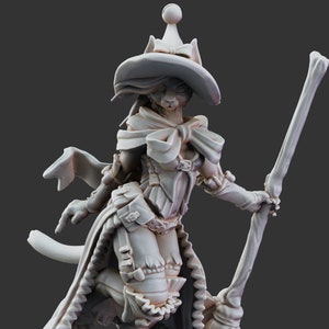 Witch Tabaxi 3D Printed Tabletop RPG Mini