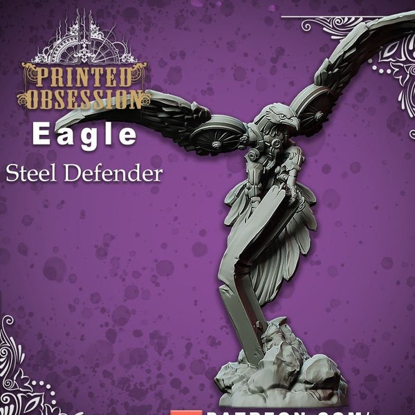 Artificer Steel Defender Eagle 3D Printed Tabletop RPG Mini