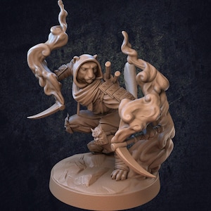 Tabaxi Rogue Adhira 3D Printed Tabletop RPG Mini UNPAINTED