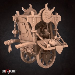 Puppenspieler Cart Scatter 3D Gedruckt Tabletop RPG Landschaft unbemalt
