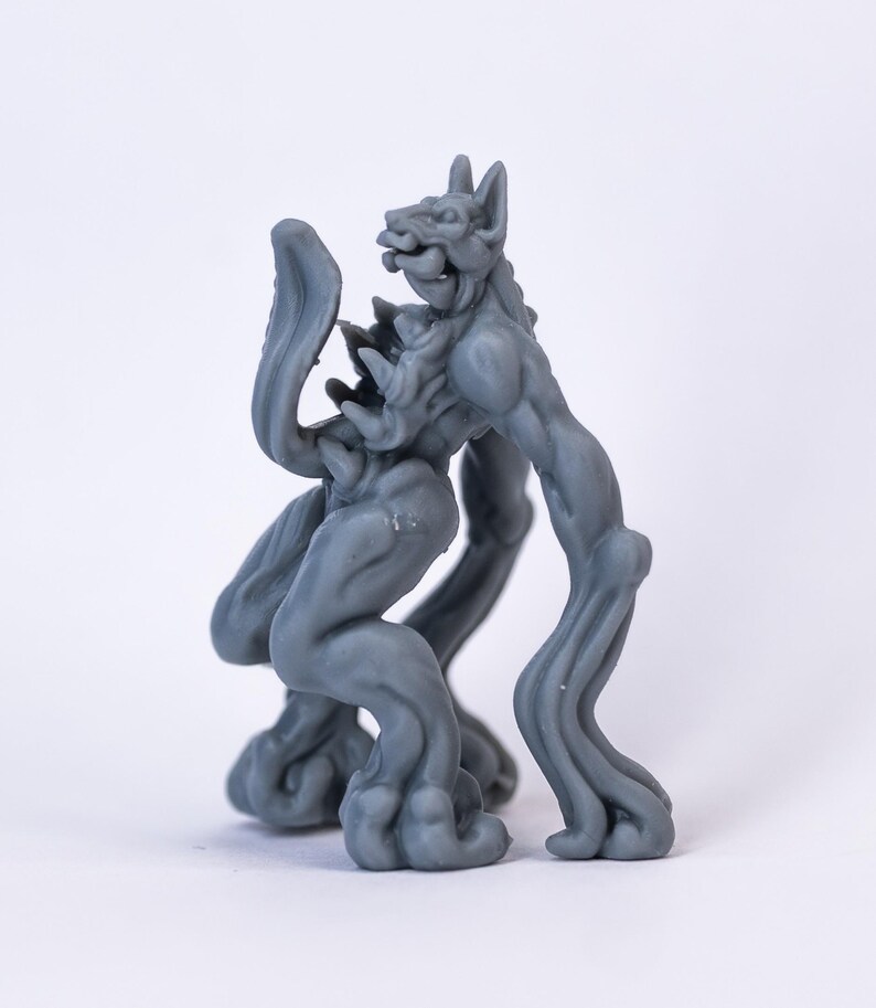 Hell Werewolves 3D-geprinte tabletop RPG-mini's ONGEVERFD Flesh Wolf