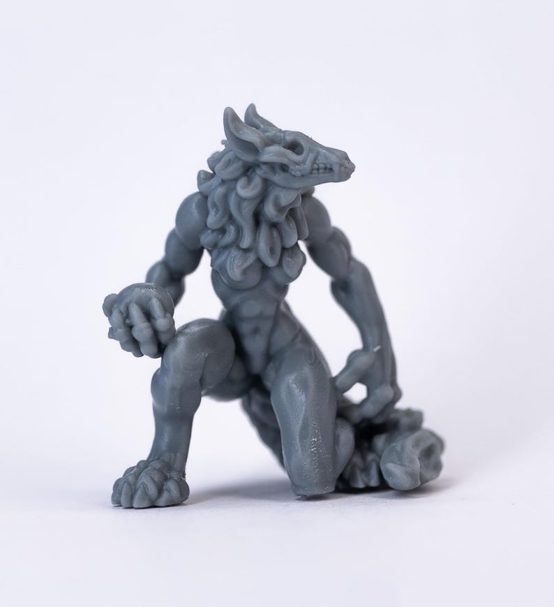 Hell Werewolves 3D-geprinte tabletop RPG-mini's ONGEVERFD Death Wolf