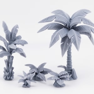 Lote de plantas de la jungla, escenario de juego de rol de mesa impreso en 3D, sin pintar