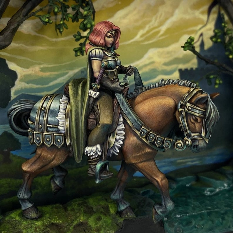 Horseback Knight Victoria 3D Printed Tabletop RPG Mini image 5