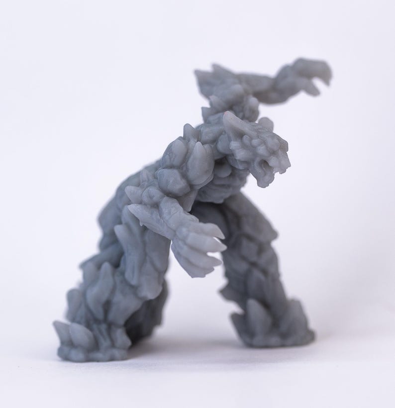 Hell Werewolves 3D-geprinte tabletop RPG-mini's ONGEVERFD Lava Wolf