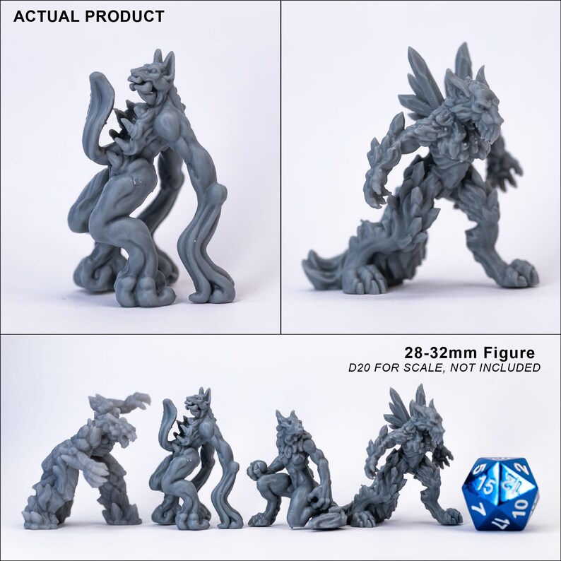 Hell Werewolves 3D-geprinte tabletop RPG-mini's ONGEVERFD Bundle Pack