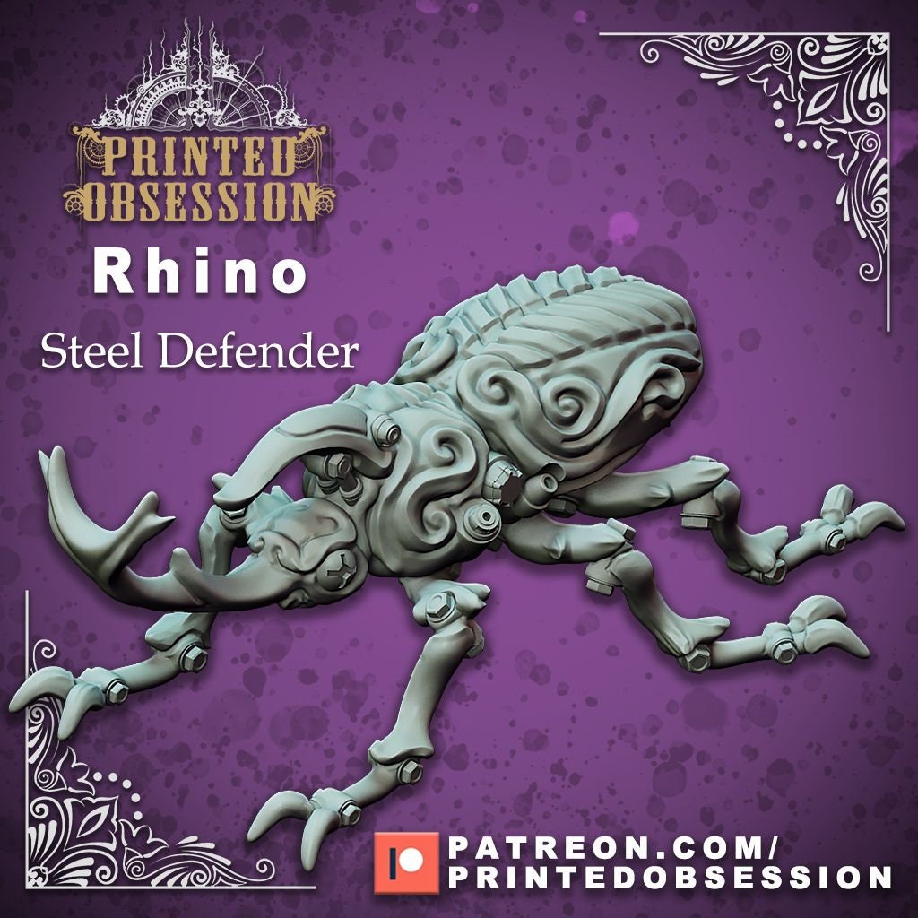Artificer Steel Defender Rhino Beetle 3D Printed Tabletop RPG Etsy