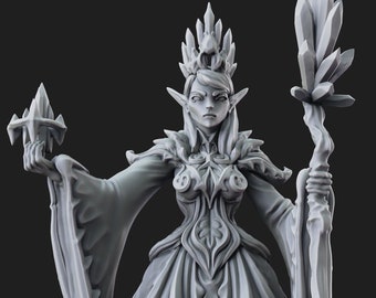 Winter Eladrin Fey 3D Printed Tabletop RPG Mini