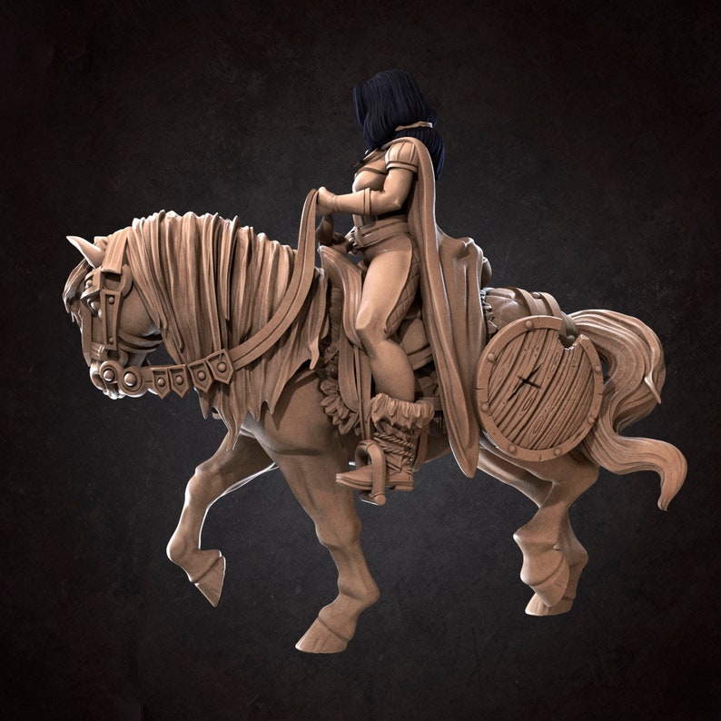 Horseback Knight Victoria 3D Printed Tabletop RPG Mini image 3