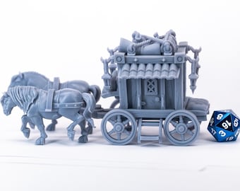 Horse Carriage Scatter 3D Printed Tabletop RPG Scenery UNPAINTED