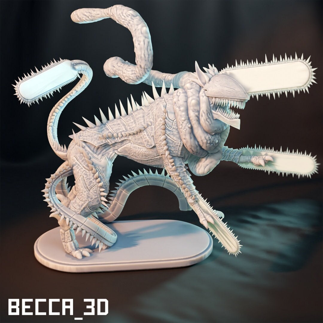 Chainsaw Devil Dog Chainsaw Man 3D Printed Tabletop RPG Mini Etsy