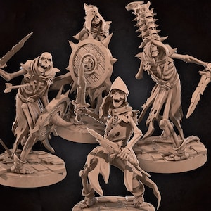 Undead Catacomb Skeletons 3D Printed Tabletop RPG Minis UNPAINTED