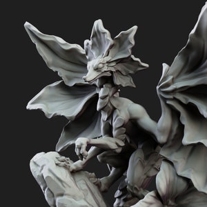 Petal Fairy Psuedodragon Elemental Familiar 3D Printed Tabletop RPG Mini UNPAINTED