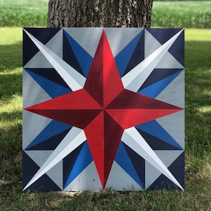 Mariner’s Compass Custom Barn Quilts, Handcrafted, Personalized, Outdoor Sign