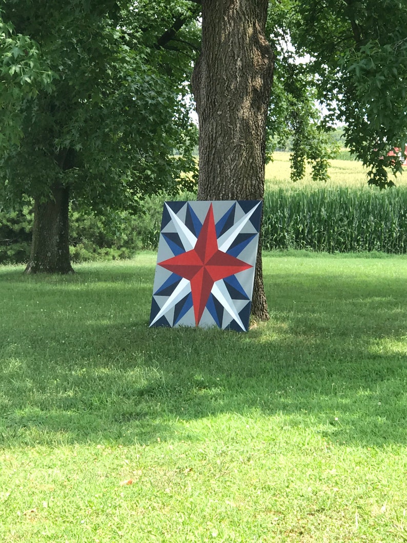 Mariners Compass Custom Barn Quilts, Handcrafted, Personalized, Outdoor Sign image 7