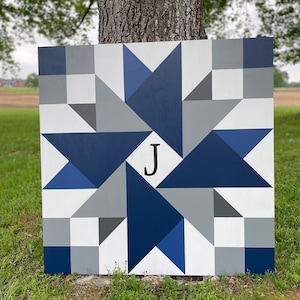 CUSTOM BARN QUILTS, Double Aster, Personalized, Handpainted on Wood, Outdoor or Indoor Wall Decor