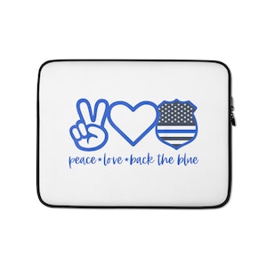 Frieden Liebe zurück die blaue Polizei Unterstützung Laptop-Hülle