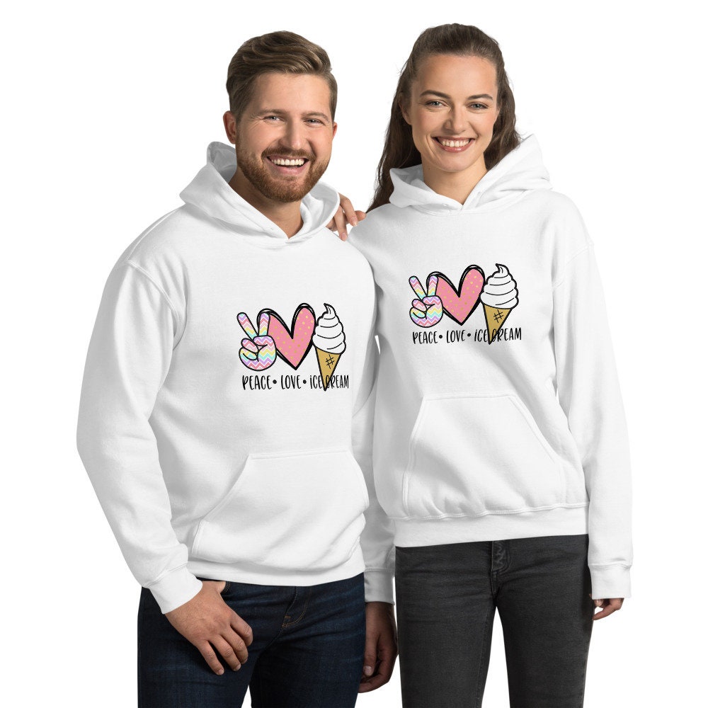 Peace Love Ice Cream Unisex Hoodie - Etsy UK