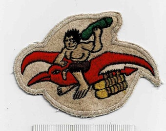 WW2 ALLEY OOP on Pterodactyl 325th Bomb Squadron Usaaf Us Army Air Force Usaf Shoulder Patch Quilt WWii Vintage