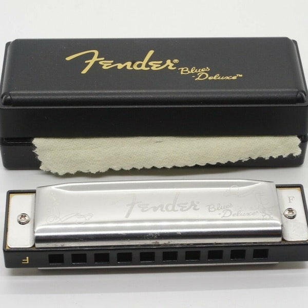 Vintage FENDER BLUES Deluxe Harmonica With Original Box/Case - Great Condition!