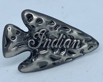 New INDIAN MOTORCYCLE Arrowhead Pin Metal Pinback Biker Pinback with Clutch