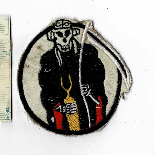 WW2 GRIM REAPER 375th Bomb Squardon USAAF Us Army Air Force Shoulder Patch Cloth Quilt Vintage Wwii Div