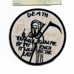 Large Vietnam War DEATH Grim Reaper You Will Know Me By My Touch It Will Be the Last Division Shoulder Patch Cloth Quilt Nam Div image 1