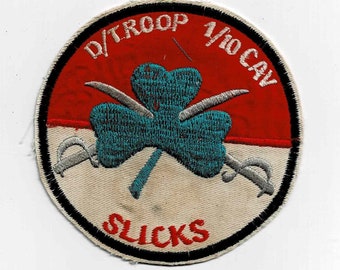 Vietnam War Shamrock SLICKS 1st/10th Air Cavalry F Troop US Army Cav Shoulder Patch Quilt Nam Div