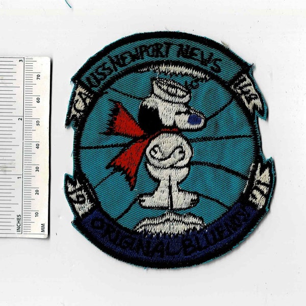 1971 SNOOPY Uss NEWPORT NEWS Ca-148 Us Navy Heavy Cruiser Shoulder Patch Cloth Quilt Div