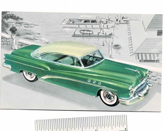 1953 BUICK Super RIVIERA Model 56R Automobile Car Postcard Advertising Auto Vintage Antique