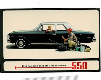 1964 RAMBLER Classic 2-Door Sedan 550 Automobile Car Postcard Advertising Auto Vintage Antique