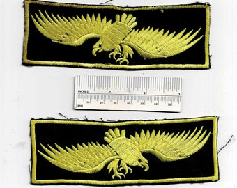 Vietnam War GOLDEN EAGLE Lot of 2 Patches US Navy Liberty Uniform Cuff Pair Set Crow Shoulder Patch Quilt Square