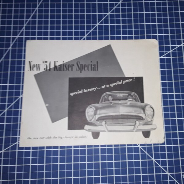 1954 KAISER SPECIAL Automobile Promotional Brochure Vintage Antique Auto Promo Sales Car