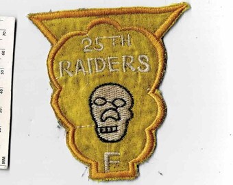 Ww2 Korea US 24th infantry division raider skull chenille patch
