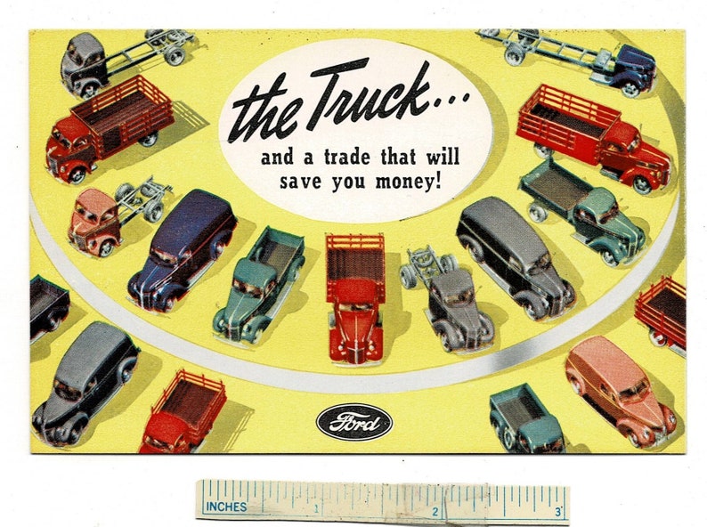 1940 FORD TRUCKS Dealer Postcard Houston Motor Co MO Missouri Car Advertising Motor Vehicle