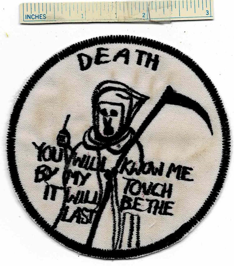 Large Vietnam War DEATH Grim Reaper You Will Know Me By My Touch It Will Be the Last Division Shoulder Patch Cloth Quilt Nam Div image 2