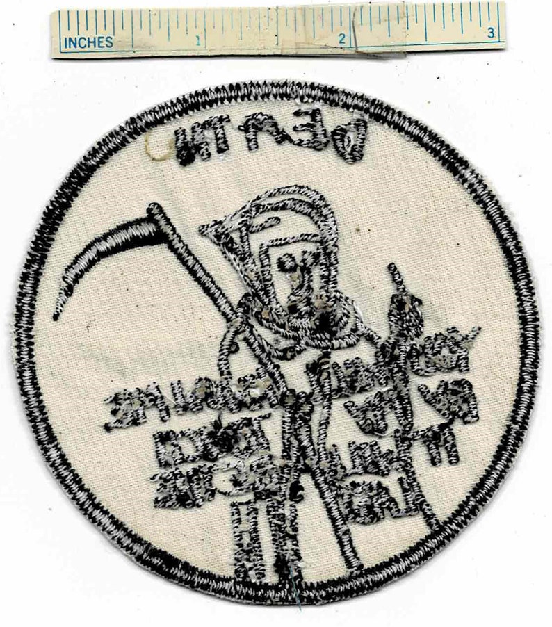 Large Vietnam War DEATH Grim Reaper You Will Know Me By My Touch It Will Be the Last Division Shoulder Patch Cloth Quilt Nam Div image 3