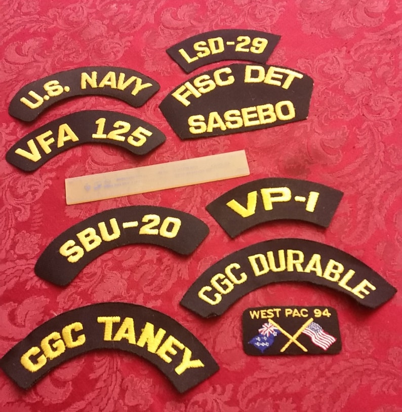 2 NEW Orig Lot of 33 Diff US Navy Ship Airwing etc Hat Patches USN Military Patch No