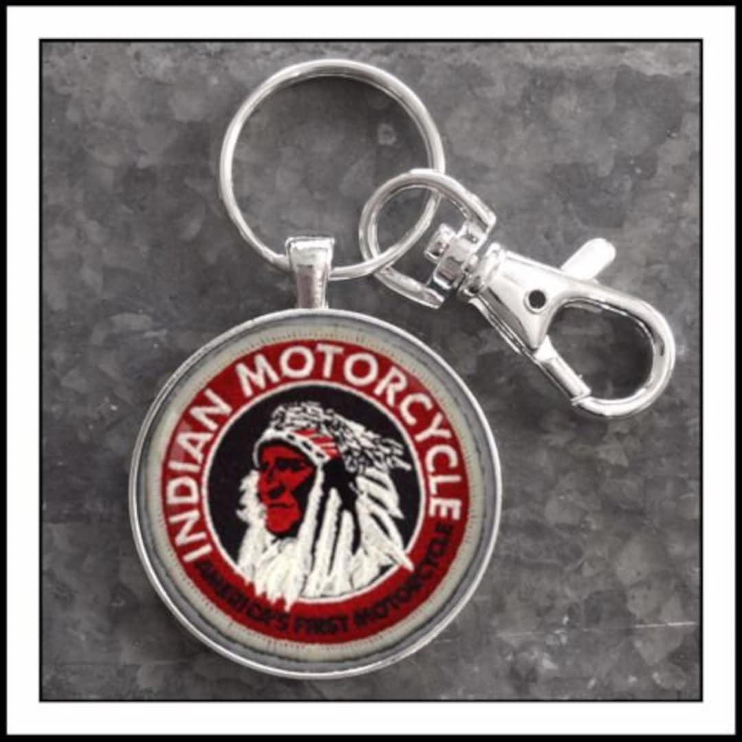 Modern INDIAN MOTORCYCLE Keychain in the Original Box Biker Key Chain