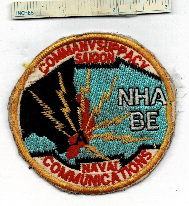 Vietnam War SAIGON COMMUNICATIONS Center Naval Nha Be Us Navy Shoulder Patch Us Quilt Military Nam Div