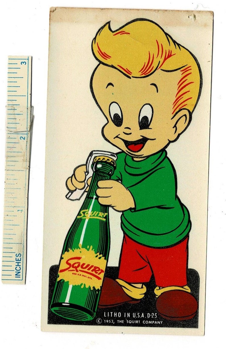 1953 Decal SQUIRT SODA Litho Vintage Advertising Ad Squirt Co. | Etsy